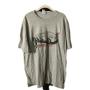 Chevy Corvette C7R Racing T Shirt Size XL Gray Cotton Blend Unisex Adult